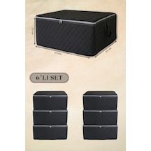 6 Adet Gri Kapitone Desenli Büyük Boy Hurç - 65x45x22cm Tela 65 X 46 Gri Tr Diğer