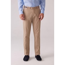 Erkek Bej Regular Fit Pamuk-likra Kanvas Pantolon