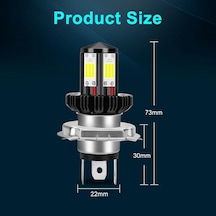 Motosiklet Kafa Lambası Ampulleri H6 Ba20d H4 Led Hi Lo Işın Moto Led Far Motosiklet Led Lambalar Dönüşüm Kiti Ampuller 1200lm 6000 K H4