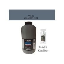 Ambiante Suya Dayanıklı Islak Zemin Boyası Aw-22 Grafiti Gri 2 Litre + Katalizör Grafiti Gri Grafiti Gri