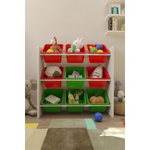 9 Sepetli Çok Amaçlı Oyuncak Dolabı Montessori Dolap