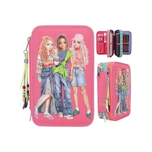 Top Model Happy Girls 3 Katlı İçi Dolu Kalem Çantası 412910 Çok Renkli