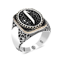 Gümüş Elif Oval Erkek Yüzük T6421 Gümüş