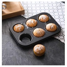 Nakres Kek Kapsülü Muffin Ekler Kalıbı 26-18 Cm 6 Bölmeli Yanmaz Ve Yapışmaz Kek Kapsülü Yapışmaz Mini Tart