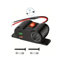 Honeybeeshop 12v Çift Usb Çıkışlı Pd3.0 Qc3.0 Voltmetreli Yeşil Işık Araç Şarj Cihazı Tekne Deniz Kamyon Karavan Golf Utv Adaptörü
