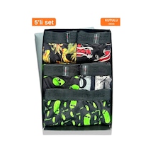 Harry Jons Erkek 5'li Desenli Renkli Pamuklu Premium Paket Boxer Desenli-3 Desenli-3