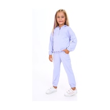 Toontoy Kids Toontoy Kız Çocuk Armalı Eşofman Takım Mavi