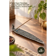 10 Adet Metal Kayık Ganeşa Tütsülük Metal Kayık Tütsülüğü, Ganeşa Figürlü Dekoratif Tütsü Tutucu, Incense Holder