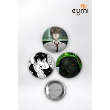Anime Karanlık Zihinler Kira Toji 1x1x1x1 Çanta Süsü Rozet İğneli Buton Rozet Seti 58 Mm 3'lü Çok Renkli