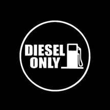 Sadece Dizel Yakıt Depo Kapağı Sticker 12 Cm Beyaz