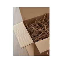 Kahverengi Kraft 25 Gr Kırpık Kağıt, Z Zigzag, Süs Hediye Kutu Dolgu Kağıt Kırpık Kutu İçi Süsleme