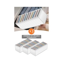 3'lü Çekmece Düzenleyici Set Kumaş 11 X 12 Beyaz Tr Diğer