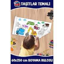 Melolisa Büyük Taşıtlar Temalı Dev Boyama Rulosu 60x250 Cm