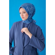 BELLİ Saf İpek Eşarp 4113d Twill İpek - 90 X 90 / Mavi - 86 Mavi - 86