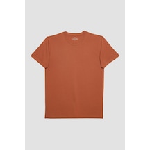 Tudors Erkek Slim Fit Dar Kesim %100 Organik Pamuk Yumuşak Dokulu Basic Tarçın Renk Bisiklet Yaka Tişört-31790-tarçın Tarçın