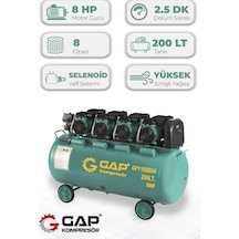 Gap Kompresör GPY1500x4 200 LT Yüksek Emişli Yağsız Teknoloji Hava Kompresörü