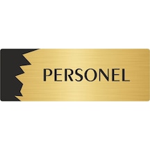 Metal Departman Kapı İsimliği, Yönlendirme Levhası Personel 7x20 Cm Altın Renk