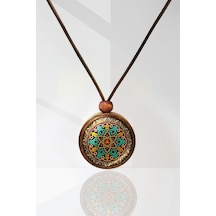 Mandala Ahşap Kolye N11.29032 Gümüş
