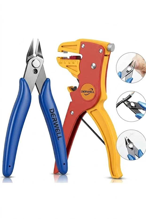 Metal Yan Kesici - 0.2-6mm Kablo Soyucu Elektrik Teli Kesici Kablo Sıyırıcı Crimper Dip Kesim Keski
