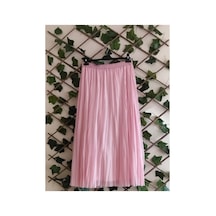 Çınar Boutique Şifon Crunch Etek-pembe - 42 Pembe Pembe