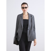 Lcwaıkıkı Classic Gri Ekose Kadın Blazer Ceket