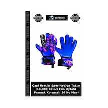 Özel Üretim Spor Hediye Takım Gk-300 Kaleci Eld. Hybrid Parmak Korumalı 10 No Mavi