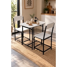 Sulorahome Mutfak Masası Ve 2 Sandalye Takımı Suntalam Beyaz 72x52
