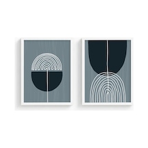 Beyaz Ahşap Çerçeveli 2 Parça Set Tablo Huhu112