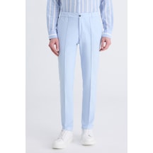 Twn Slim Fit Mavi Armürlü Keten Karışımlı Jogger Pantolon 4ec03ev203250 Çok Renkli