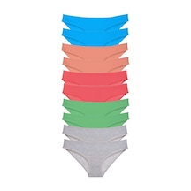 10 adet Süper Eko Set Likralı Kadın Slip Gri Pudra Yeşil Fuşya M Gri - Yeşil
