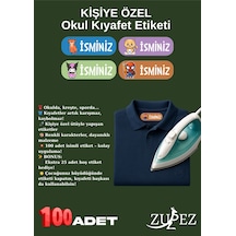 Tekstil Kıyafet Etiketi, Okul , Kreş Kişiye Özel, 100 Adet, Ütü İle Yapışan, Anaokulu, Kaşesi, Kumaş - 729314042