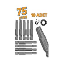 Senbang Manyetik Torx T30 Bits Uç Seti 10 Adet 75 Mm