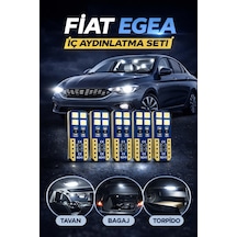 Fiat Egea Bütün Seriler İçin Led İç Aydınlatma Seti T10 Beyaz Tavan Bagaj Torpido Uyumlu