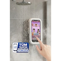 Su Geçirmez Duş İçi Telefon Kabı Suya Dayanıklı Hareketli Telefon Tutucu Banyo Standı 19 cm