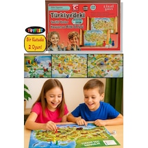 Lizzy Games Eğitici Çift Taraflı Türkiye Haritası Tarihi Yerler Hayvan Ve Bitki Örtüsü Aile Oyunu