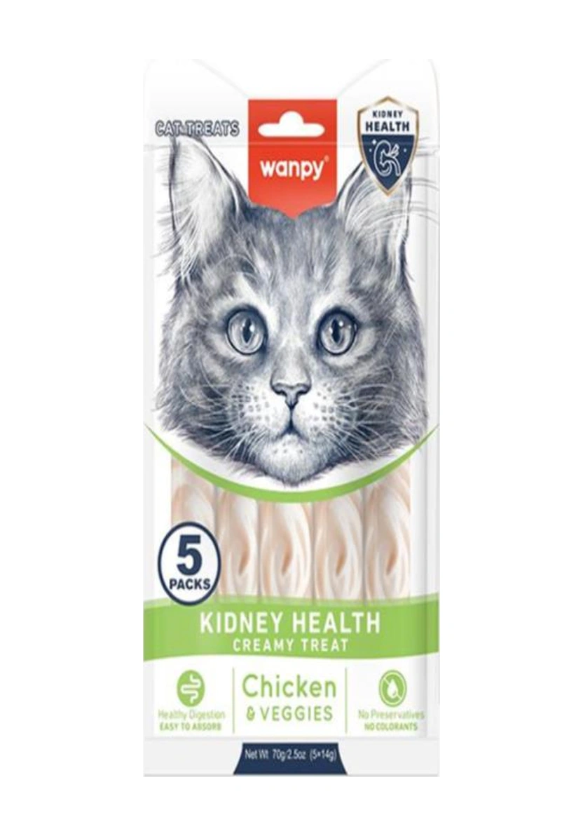 Wanpy Functional Creamy Lickable Treat İçin Kedi Ödülü 5x14gr