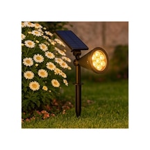 Güneş Enerjili 7w Amber Led Bahçe Aydınlatma - Suya Dayanıklı Tasarım 10 Parça Siyah