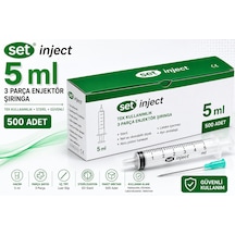 Set İnject 5 Ml 3 Parça Yeşil Uçlu Enjektör 1000 Adet