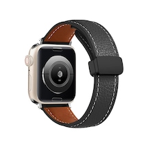 Newface - 659 - Apple Watch Uyumlu  38mm Kr414 Daks Deri Kordon - Ece-umay - - Siyah