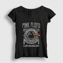 Presmono Kadın Tour Pink Floyd T-shirt Siyah