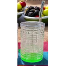 Renkli Cam Pipetli Bardak