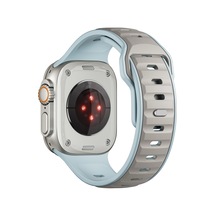 Watch Ultra 49mm Ecrz Krd-135 Silikon Kordon Strap Kayış - Açık Mavi-gri