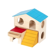 Pawise Ahşap Kemirgen İki Katlı Ev Yuva 16x13x15 Cm 167-61013.01