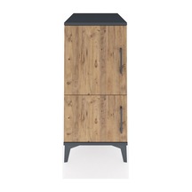 Kronos Komodin 3 Raflı 2 Kapaklı 44x59x96 Antrasit-çam Antrasit