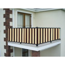 Ceylan Home Balkon Demiri Perdesi Bağcıklı Kahverengi Sarı 400X80
