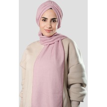 Hürrem Bone Pudra Kışlık Kendinden Atkılı Peluş Tesettür Bone Jakar Düz 2329 06 Pudra
