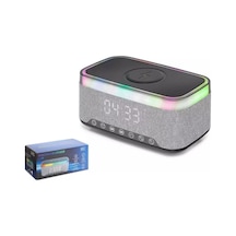 Hadron S300 15w Bluetooth Hoparlör Kablosuz Şarjlı Alarmlı Saat Rgb - Siyah
