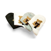 Peluş Ayıcık İşlemeli Kadın Soket Çorap 4 Çift Mudanis Diğer