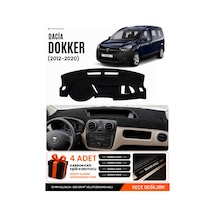 Dacia Dokker 2012-2020 Uyumlu Torpido Koruma, Torpido Örtüsü, Torpido Kılıfı - Siyah
