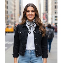 Siyah Beyaz Denge Desen 55x55cm Bandana/fular Çok Renkli